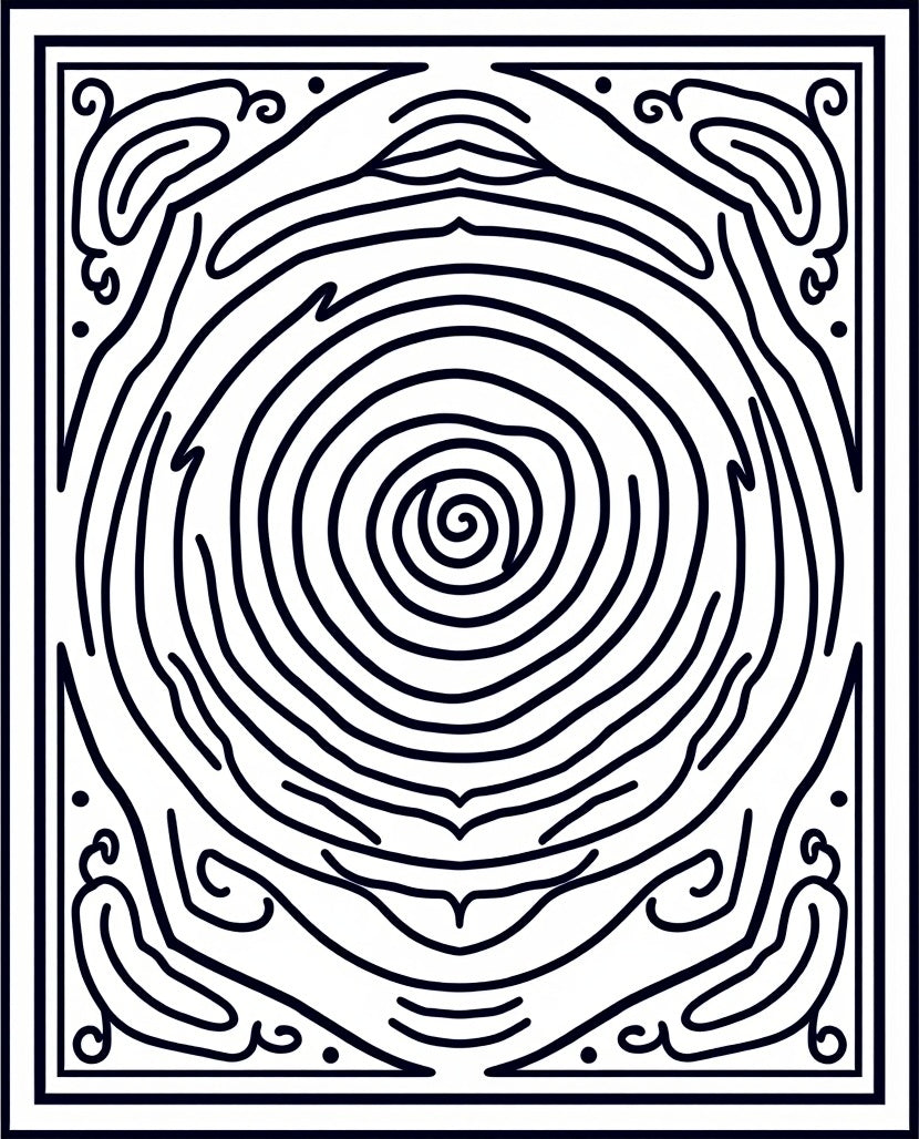 Black Abstract Swirl Wood Grain Rug