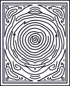 Black Abstract Swirl Wood Grain Rug