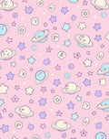 Pink Space Stars and Planets Rug