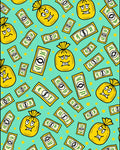 Yellow Money Bags and Bills All-Over Rug