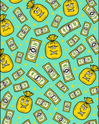 Yellow Money Bags and Bills All-Over Rug