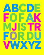 Bold Alphabet Typography Citrus Yellow Rug