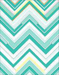 Chevron Aqua Mint Yellow Accents Rug