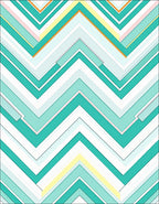 Chevron Aqua Mint Yellow Accents Rug