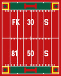 Red Green Stadium Field Lines Rug