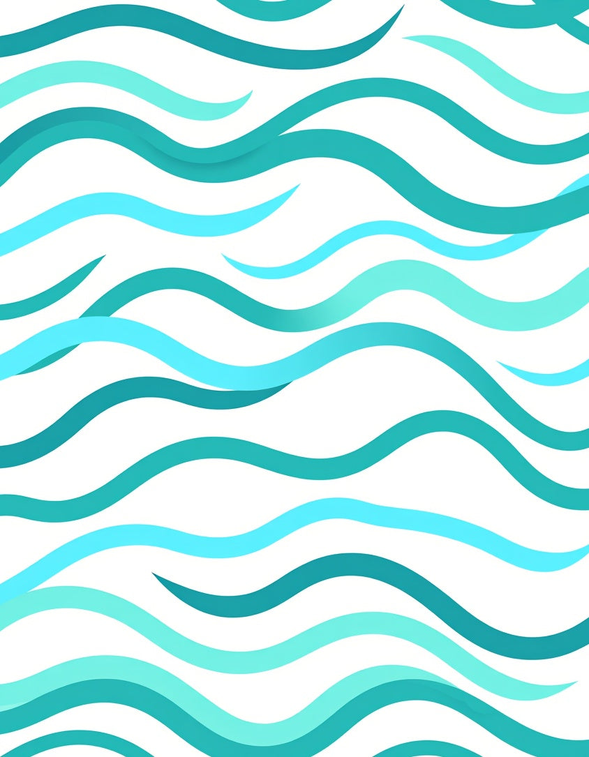 Aqua Blue Wavy Stripe Rug