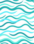 Aqua Blue Wavy Stripe Rug