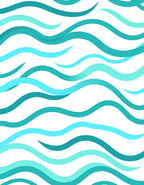 Aqua Blue Wavy Stripe Rug