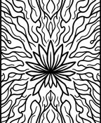 Black White Organic Blossom Medallion Rug