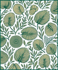 Green Fern and Shell Botanical Arrangement Rug