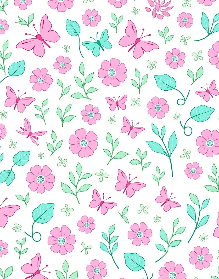 Whimsical Pink Butterfly Garden Rug