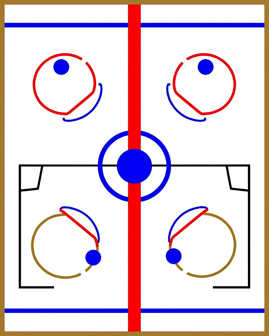 Abstract Hockey Rink Circle Geometric Rug