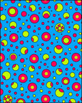 Vibrant Blue Pink Yellow Circles Rug