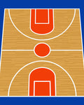 Orange Basketball Court Wooden Lines Rug