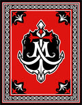 Bold Red Anchor Emblem Nautical Rug