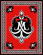 Bold Red Anchor Emblem Nautical Rug