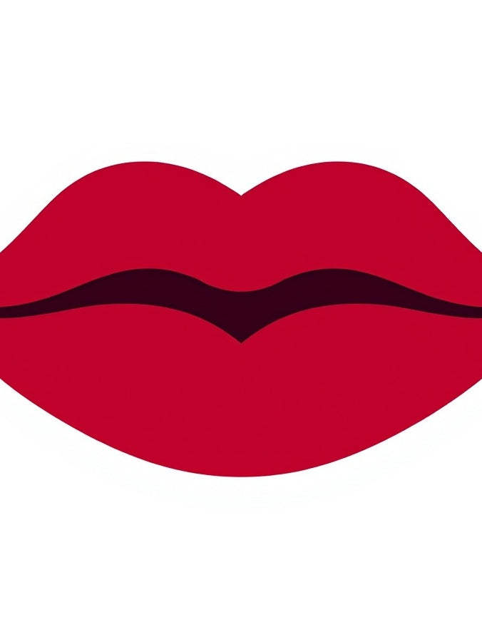 Vibrant Red Kiss Abstract Rug