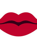Vibrant Red Kiss Abstract Rug