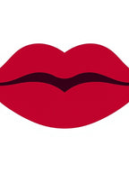 Vibrant Red Kiss Abstract Rug