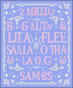 Periwinkle Pink Ornate Lettering Rug