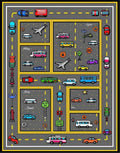 Whimsical Transportation Collage Rug