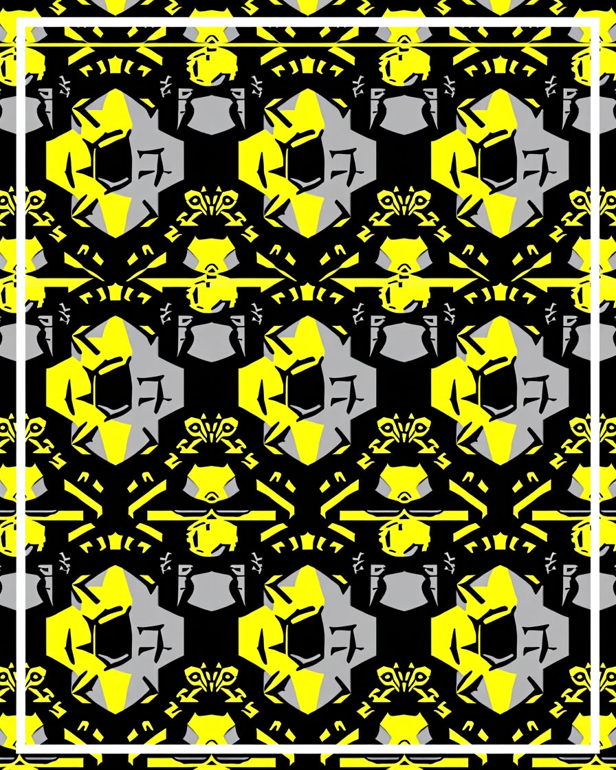 Bold Yellow Gray Geometric Abstract Rug