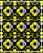 Bold Yellow Gray Geometric Abstract Rug