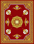 Crimson Gold Floral Medallion Rug