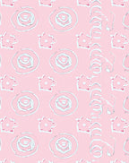 Soft Pink Abstract Floral Swirls Rug