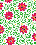 Whimsical Pink Flower Star Swirl Rug