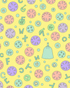 Whimsical Pastel Circus Tents Letters Rug
