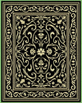 Black Gold Floral Arabesque Ornament Rug