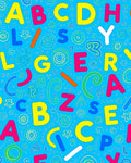 Bright Alphabet Collage Blue Rug