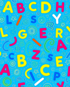 Bright Alphabet Collage Blue Rug
