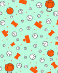 Bright Orange And Mint Cartoon Shapes Rug