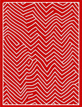 Crimson Abstract Zigzag Lines Rug