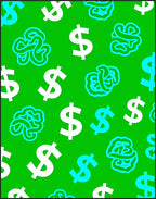 Bright Green Dollar Brain All-Over Rug