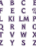 Purple White Alphabet Grid Rug