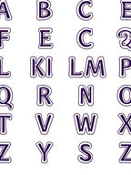 Purple White Alphabet Grid Rug