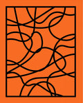 Bold Orange Abstract Swirl Rug
