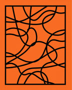 Bold Orange Abstract Swirl Rug