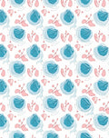 Aqua Pink Abstract Seashell Swirl Rug
