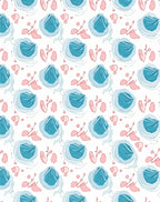 Aqua Pink Abstract Seashell Swirl Rug