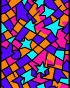 Neon Starburst Geometric Collage Rug