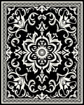 Black and Cream Oriental Medallion Rug
