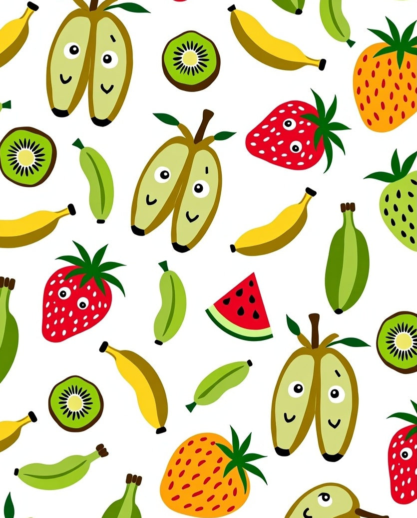 Whimsical Fruit Medley Red Green Yellow Rug