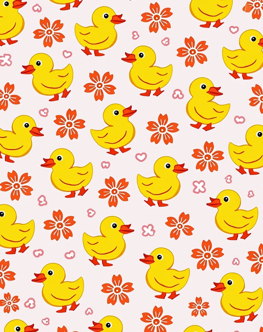 Yellow Ducklings Cherish Flowers Rug