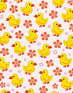 Yellow Ducklings Cherish Flowers Rug