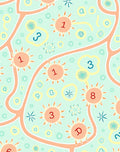 Whimsical Sunburst Botanical Numbers Rug