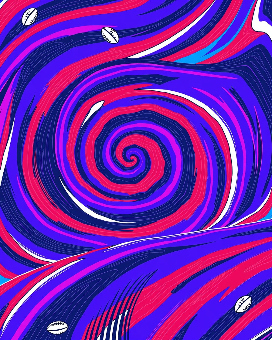 Vibrant Blue Pink Swirl Rug